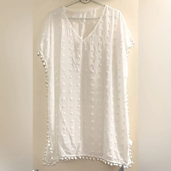 CUPSHE Swiss Dot‎ Coverup in White - Picture 1 of 6